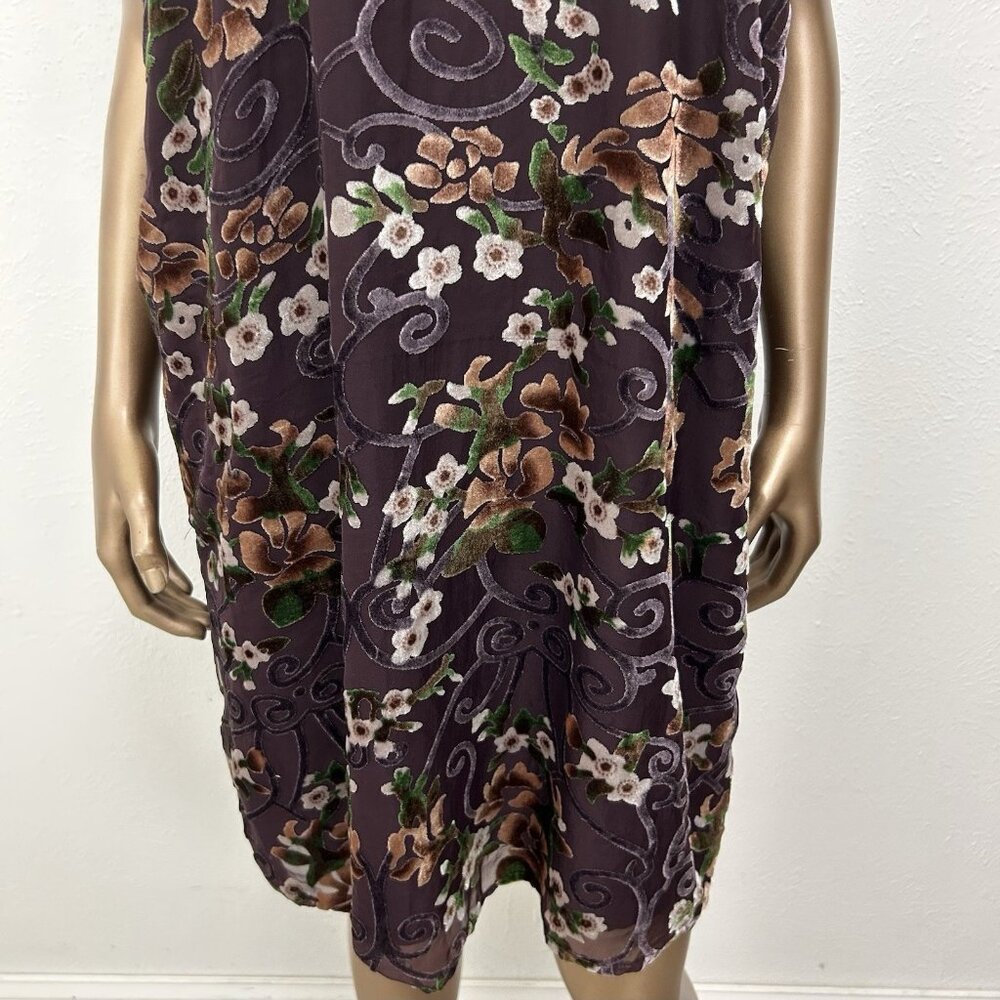 Carolina Belle Halter Dress Sz 12 Sleeveless Floral Velvet Burnout Fairy Whimsy - Picture 3 of 12